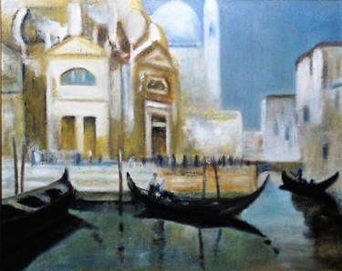 Painting titled "Venezia, basilica d…" by Francesco Cagnato, Original Artwork, Oil