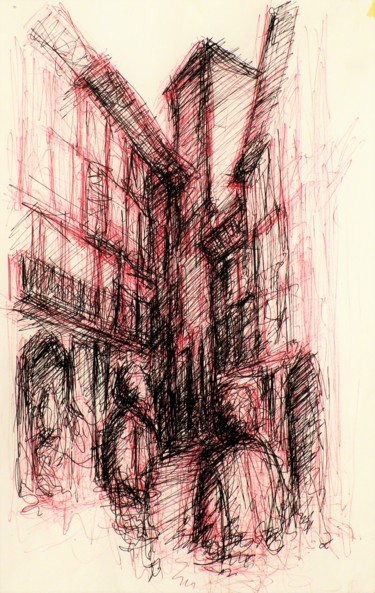 Drawing titled "Studio nr. 45" by Francesco Cagnato, Original Artwork, Ballpoint pen