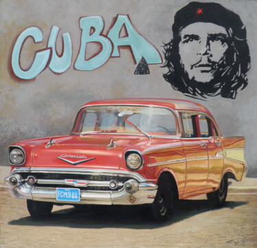 Painting titled "CUBA" by Francesco Capello, Original Artwork, Oil Mounted on Cardboard