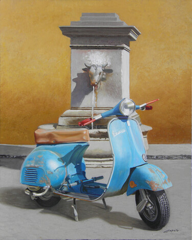 Peinture intitulée "2021FONTANA GRANDE…" par Francesco Capello, Œuvre d'art originale, Huile