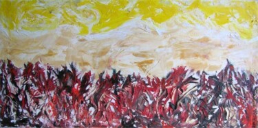 Peinture intitulée "La foresta rossa" par Francesco Dea, Œuvre d'art originale