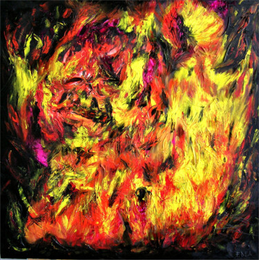 Painting titled "Fire!" by Francesco Dea, Original Artwork, Oil