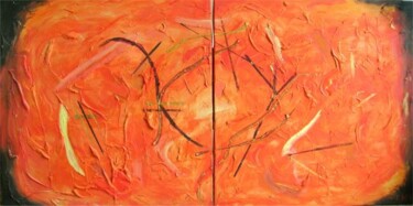 Painting titled "Orange Stone" by Francesco Dea, Original Artwork