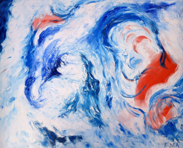 Painting titled "Creazione --- Creat…" by Francesco Dea, Original Artwork, Oil Mounted on Wood Stretcher frame