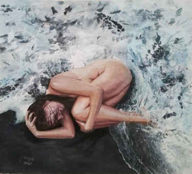 Картина под названием "onde" - Francesco Dezio, Подлинное произведение искусства, Масло