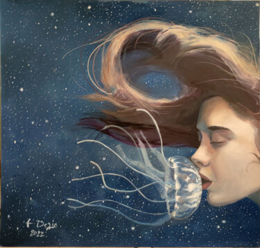 Peinture intitulée "il bacio della medu…" par Francesco Dezio, Œuvre d'art originale, Huile