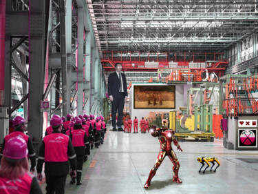 Arte digitale intitolato "iron man guida la r…" da Francesco Dezio, Opera d'arte originale, Lavoro digitale 2D