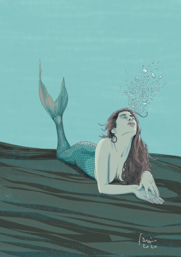 Arts numériques intitulée "sirene" par Francesco Dezio, Œuvre d'art originale, Travail numérique 2D