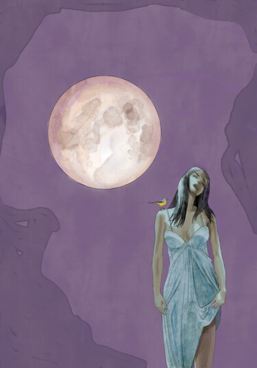 Цифровое искусство под названием "moonlight" - Francesco Dezio, Подлинное произведение искусства, 2D Цифровая Работа