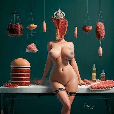 Arts numériques intitulée "Miss Meat" par Francesco Dezio, Œuvre d'art originale, Peinture numérique