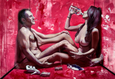 Картина под названием "Amour II" - Francesco Dezio, Подлинное произведение искусства, Масло