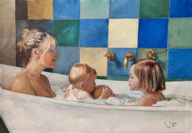 Картина под названием "maternity" - Francesco Dezio, Подлинное произведение искусства, Масло