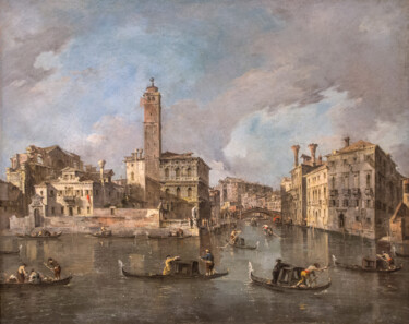 Peinture intitulée "Vue du Grand Canal…" par Francesco Guardi, Œuvre d'art originale, Huile