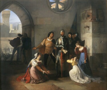 Pittura intitolato "Pietro Rossi prison…" da Francesco Hayez, Opera d'arte originale, Olio
