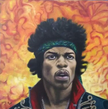Peinture intitulée "Jimi Hendrix" par Francesco Loggi, Œuvre d'art originale, Acrylique