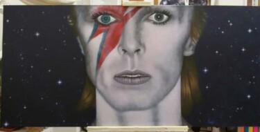 Painting titled "David Bowie" by Francesco Loggi, Original Artwork, Acrylic