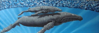 Pittura intitolato "Balene" da Francesco Loggi, Opera d'arte originale, Acrilico