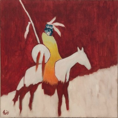Pittura intitolato "Indiano.." da Francesco Loggi, Opera d'arte originale, Olio