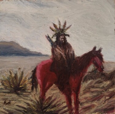 Schilderij getiteld "Indiano ." door Francesco Loggi, Origineel Kunstwerk, Olie