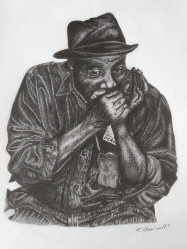 Dibujo titulada "Blues makes me sad…" por Francesco Marinelli, Obra de arte original, Carbón
