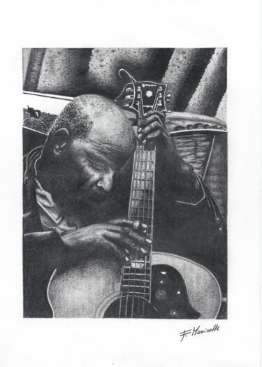 Drawing titled "Blues feeling" by Francesco Marinelli, Original Artwork, Charcoal