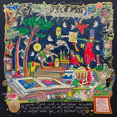Seguendo le parole scritte di Italo Calvino Gravures & estampes intitulée "Seguendo le parole…" par Francesco Musante, Œuvre d'art originale, Sérigraphie