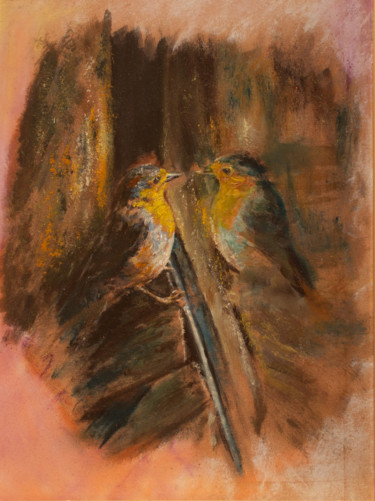 Painting titled "uccellini.jpg" by Francesco Ortale, Original Artwork, Oil
