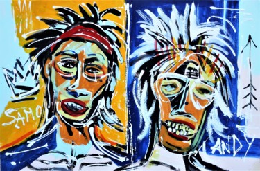 Malerei mit dem Titel "Omaggio a Basquiat" von Francesco Ottobre, Original-Kunstwerk, Acryl