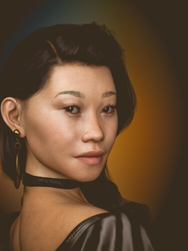 Digitale Kunst mit dem Titel "china girl" von Francesco Podda (blindblues), Original-Kunstwerk, 3D Modellierung