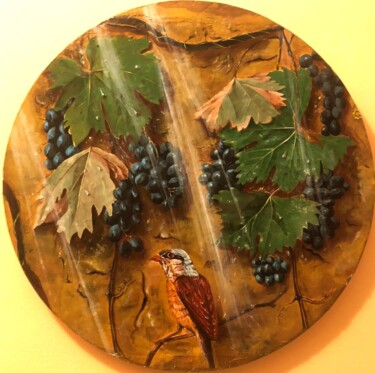 Painting titled "Pergolato" by Francesco Ricca, Original Artwork, Oil Mounted on Wood Stretcher frame