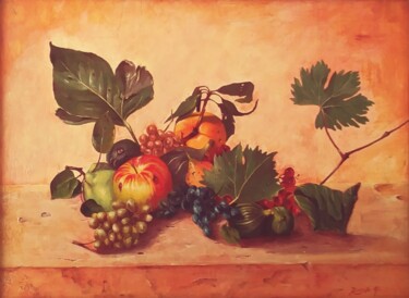 Картина под названием "Omaggio a Caravaggio" - Francesco Ricca, Подлинное произведение искусства, Масло Установлен на Деревя…