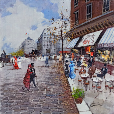 Peinture intitulée "Paris n°2 - Belle E…" par Francesco Tammaro, Œuvre d'art originale, Huile Monté sur Panneau de bois
