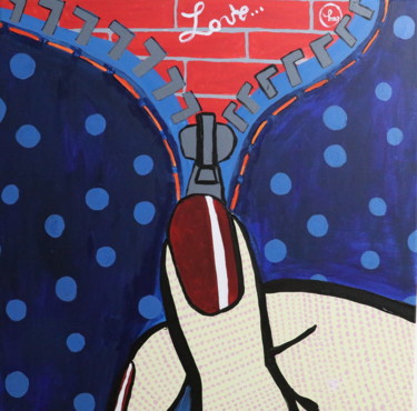 Painting titled "Comic Love Lampo.jpg" by Haz, Original Artwork, Acrylic