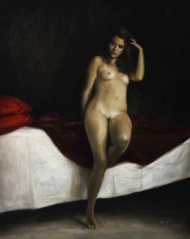 Painting titled "2014-l-amante-olio-…" by Francesco Dossena, Original Artwork