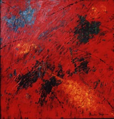 Pittura intitolato "Il giardino rosso" da Francesco Fiorido, Opera d'arte originale, Olio