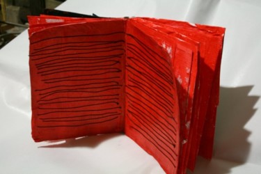 Scultura intitolato "libro rosso" da Francesco Mestria, Opera d'arte originale