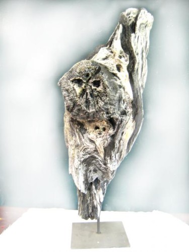 Sculpture intitulée "DAME BLANCHE" par Francesca, Œuvre d'art originale, Bois