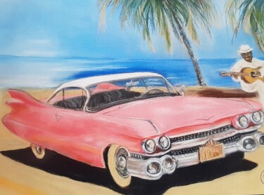 Peinture intitulée "Nostalgie cubaine" par Francette Guittard, Œuvre d'art originale, Pastel
