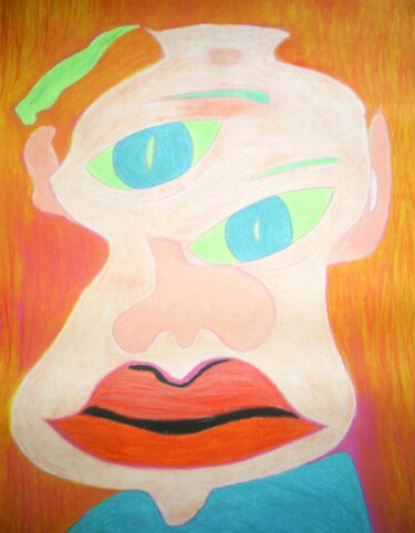 Painting titled "Work-genius-2008" by Franchelor, Original Artwork, Pastel Mounted on Wood Panel