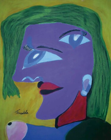 Pintura titulada "the-insomnia-woman-…" por Franchelor, Obra de arte original, Pastel