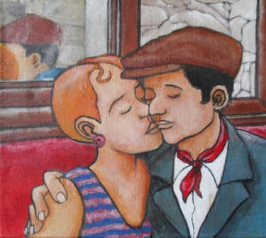 Peinture intitulée "couple" par Jean-Marc Franchini, Œuvre d'art originale