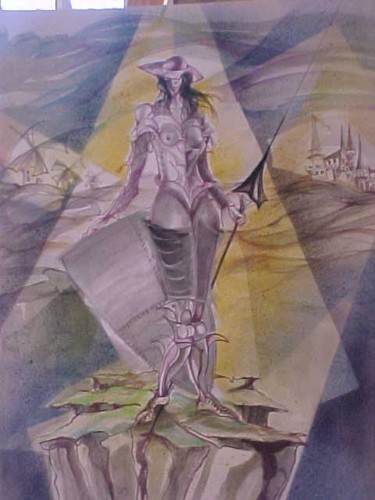 Painting titled "quijote femenino" by Fanny Francia, Original Artwork