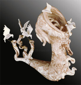 Sculpture intitulée "La flûte magique" par Francine Dubois, Œuvre d'art originale
