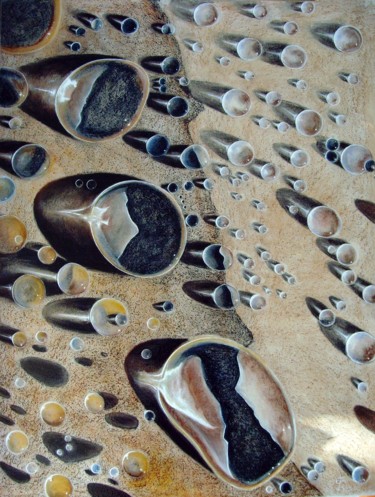 Peinture intitulée "La pluie fait des c…" par Francine Quié, Œuvre d'art originale, Autre