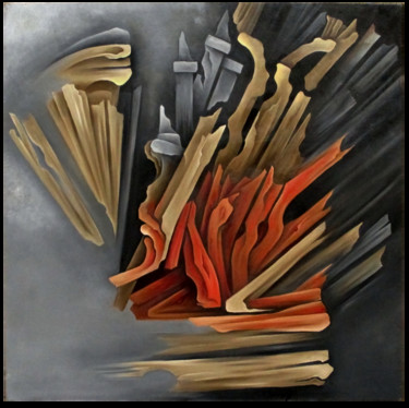 Painting titled "Brulant" by Francine Saugey, Original Artwork