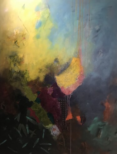 Pintura titulada "LARME DE LUNE" por Francine Scrignac, Obra de arte original, Acrílico Montado en Bastidor de camilla de ma…