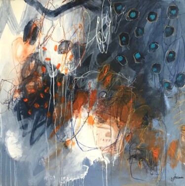 Картина под названием "MARS" - Francine Scrignac, Подлинное произведение искусства, Акрил Установлен на Деревянная рама для…