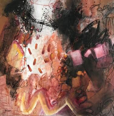 Pittura intitolato "LE FIL ROUGE" da Francine Scrignac, Opera d'arte originale, Acrilico Montato su Telaio per barella in le…