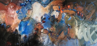 Malarstwo zatytułowany „EARTH AND WATER” autorstwa Francine Scrignac, Oryginalna praca, Akryl Zamontowany na Drewniana rama…