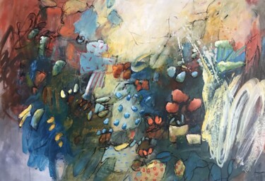 Картина под названием "COSMOGONIE" - Francine Scrignac, Подлинное произведение искусства, Акрил Установлен на Деревянная рам…